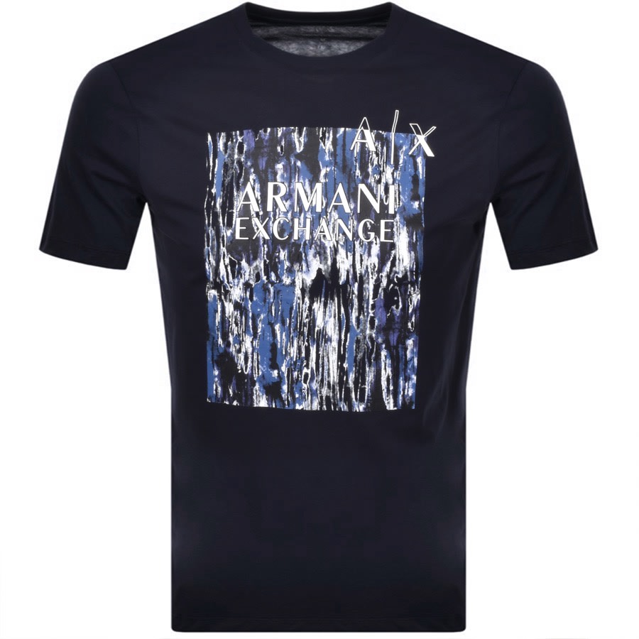 Alternative Image for ProductArmani Exchange Crew Neck Logo T Shirt Navy1